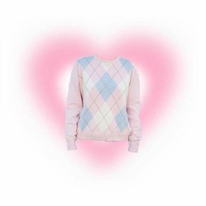 [accepting offers!] brandy melville light pink & blue argyle sweater